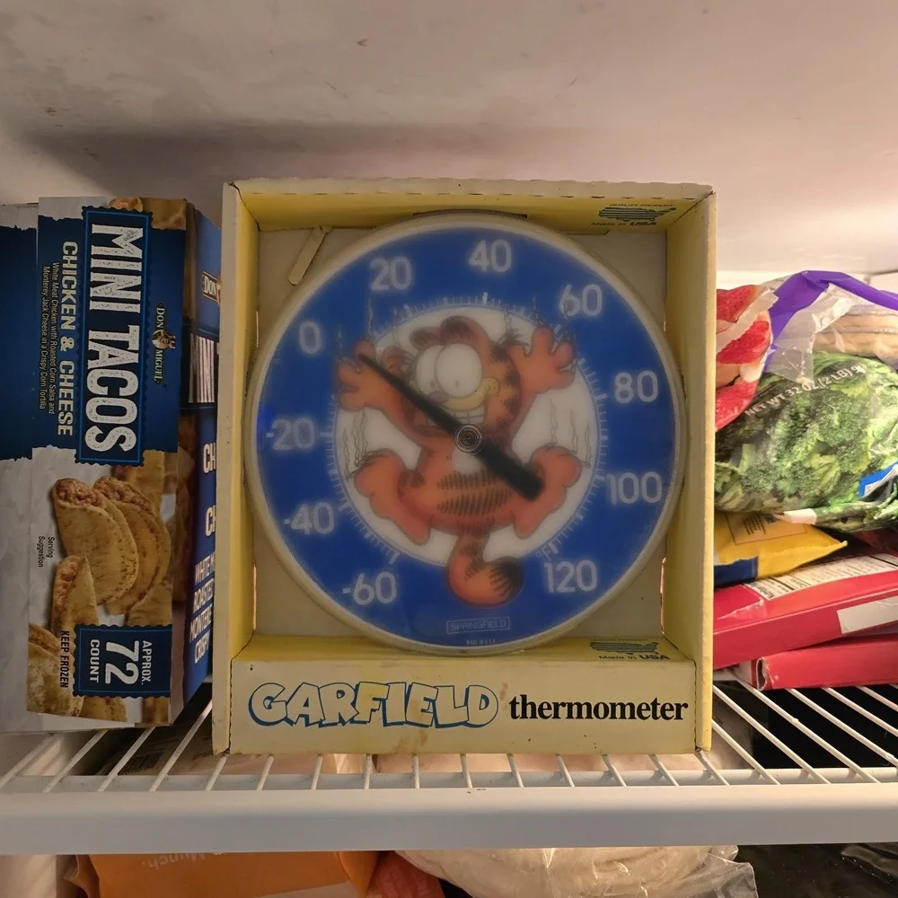 Vintage 1978 Garfield 8-Inch Wall Thermometer Springfield NOS USA Works